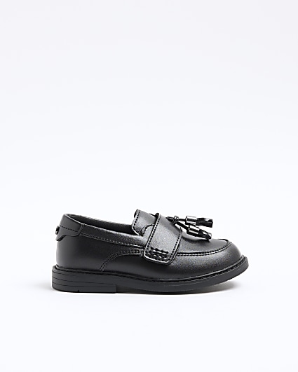 Mini boys black tassel loafers