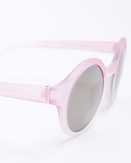 Mini girls pink frosted round sunglasses