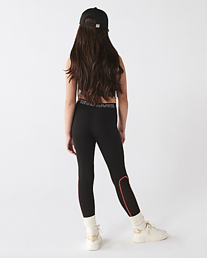 Buy River Island Girls Black Monogram Waistband Leggings from Next Canada