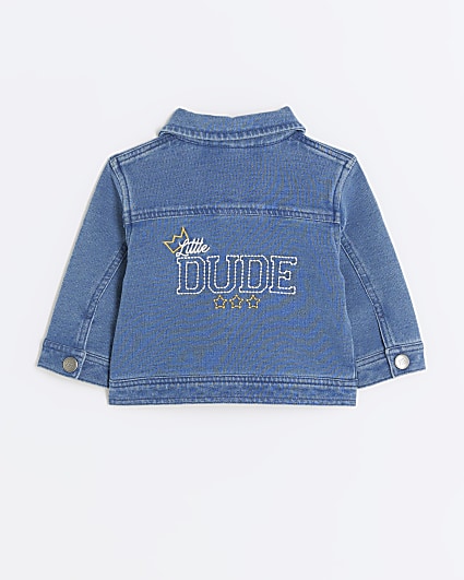 Baby boys blue embroidered denim jacket