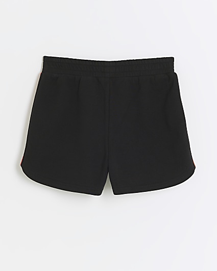 Girls black RI Active stripe shorts