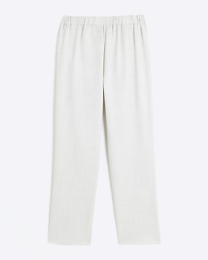 Girls cream belted trousers