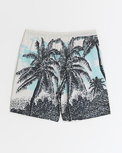 Boys blue palm tree swim shorts