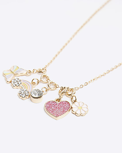 Girls gold make your own charm necklace