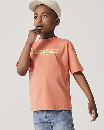 Boys coral graphic print t-shirt