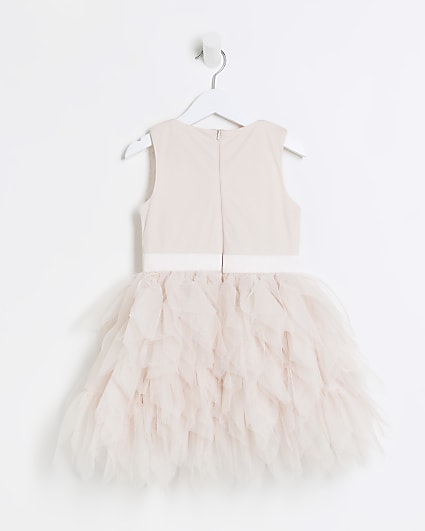 Mini girls pink sequin flower girl dress