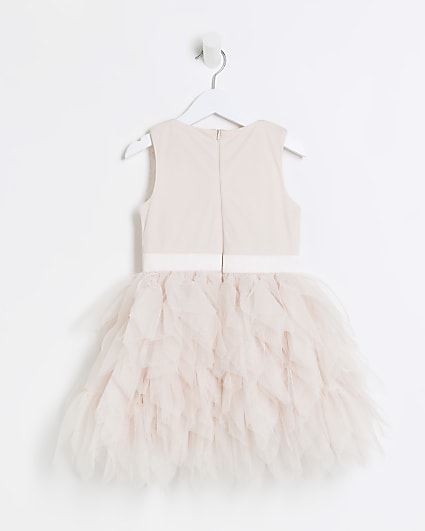 Mini girls pink sequin tulle dress