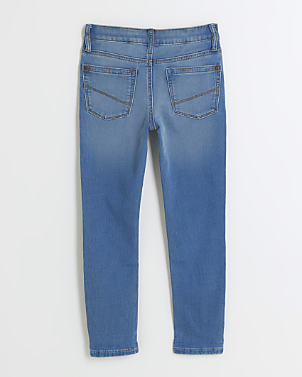 Boys blue faded skinny jeans