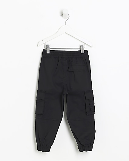 Mini Black Tech Cargo Trousers