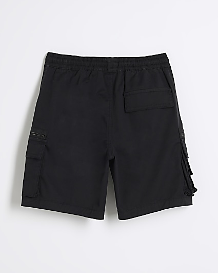 Boys black cargo shorts