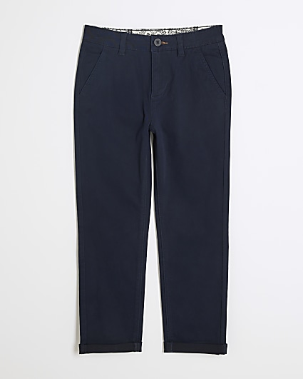 Boys navy casual chino trousers