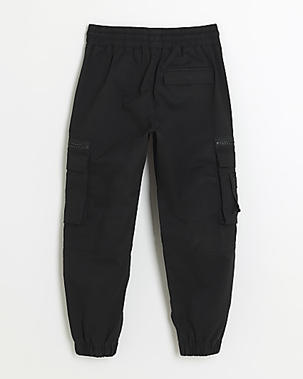 Boys black cargo trousers