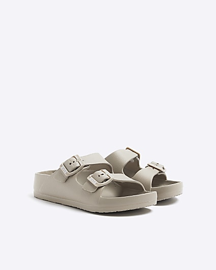 Boys khaki double strap sandals