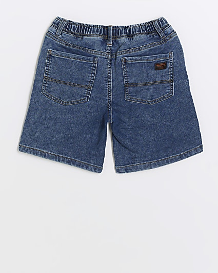 Boys blue elasticated denim shorts