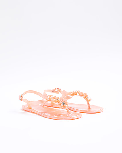 Girls pink flower jelly sandals