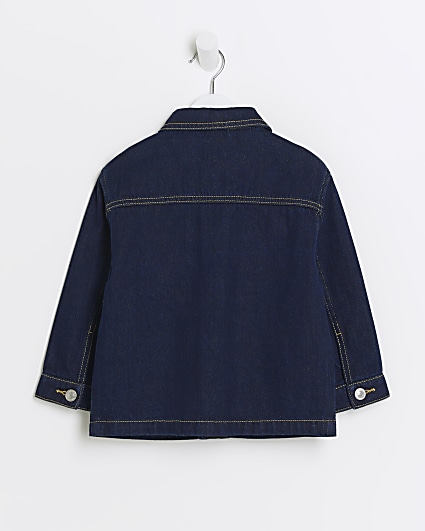 Mini boys blue pocket denim jacket
