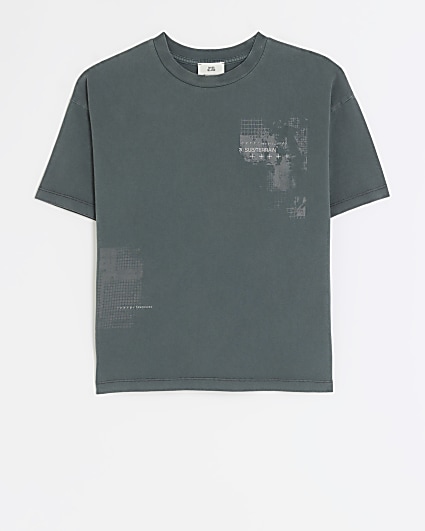 Boys grey washed graphic t-shirt