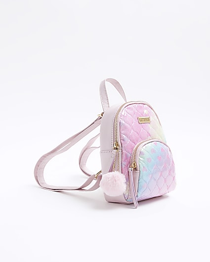 Girls pink quilted ombre backpack