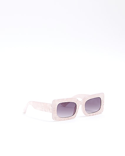 Girls pink pearl rectangle sunglasses