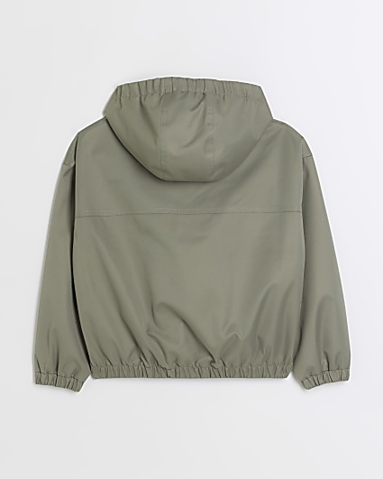 Girls khaki hooded parka jacket