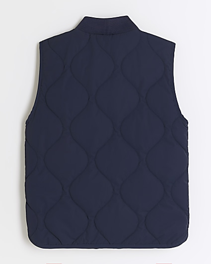 Boys navy quilted gilet