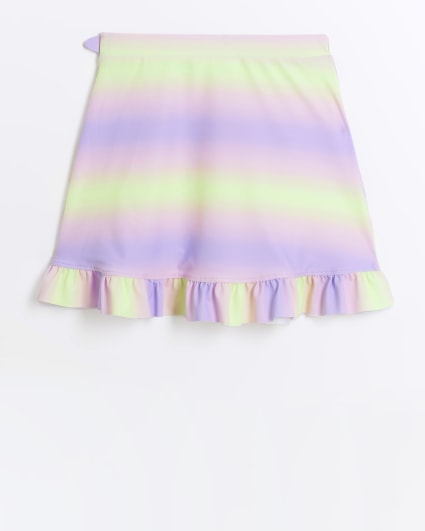 Girls purple ombre wrap swim skirt