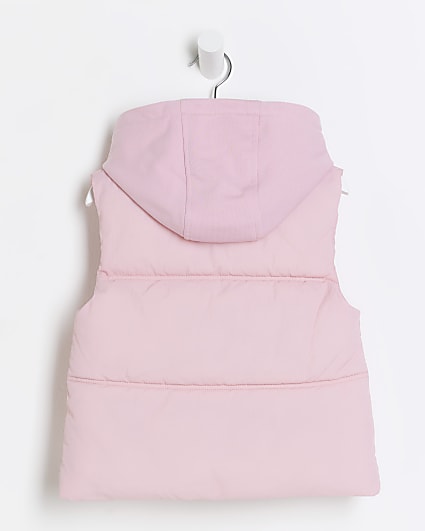 Mini girls pink padded gilet