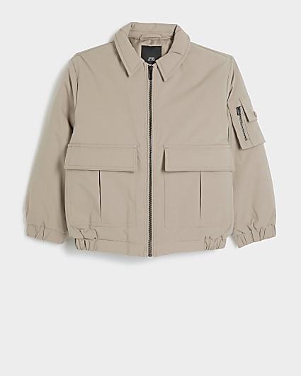 Boys stone zip up smart bomber jacket