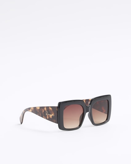 Girls black tortoise oversized sunglasses