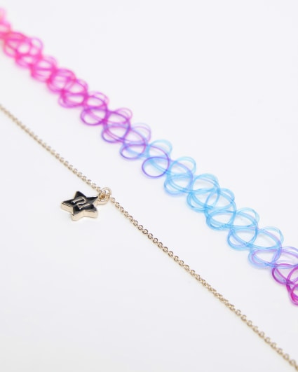 Multi Coloured choker star necklace