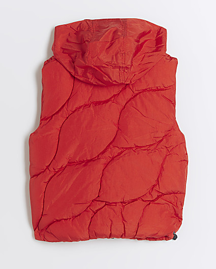 Boys red wave padded gilet