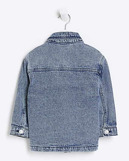 Mini blue badged denim jacket