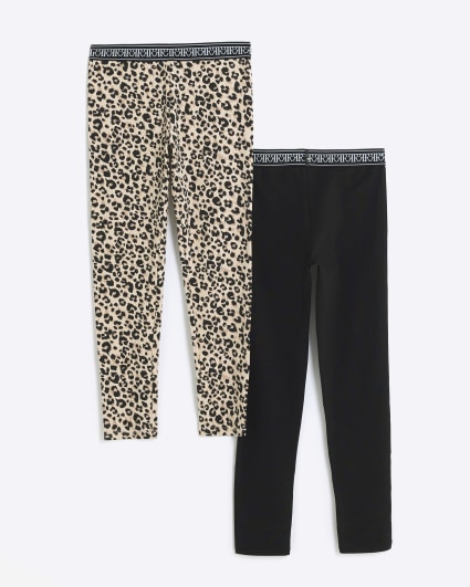 Matalan Leggings Age 7 Grey Leopard Print Pattern