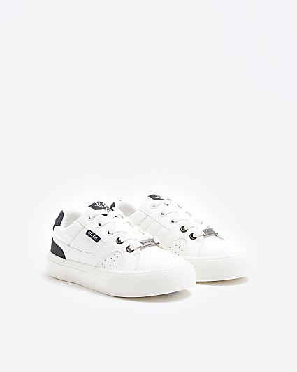 Boys white monochrome trainers