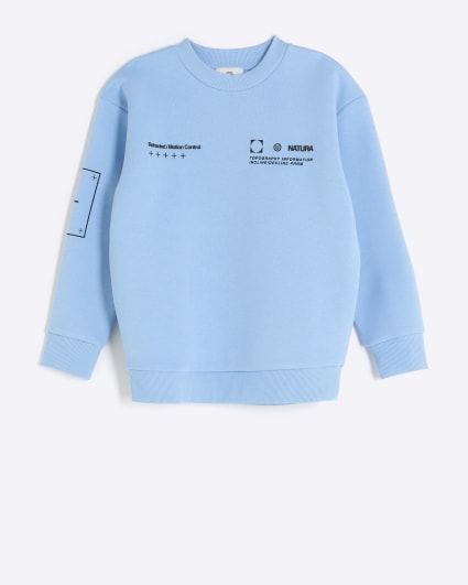 Boys Blue Satin Patch Sweatshirt