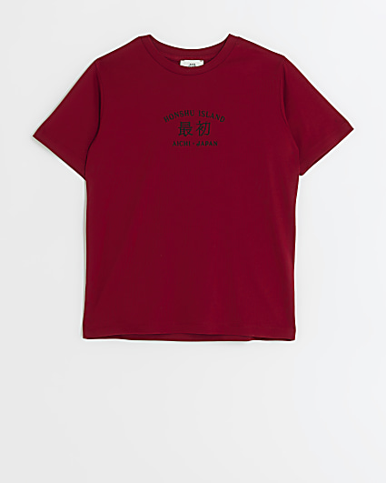 Boys red dragon back graphic t-shirt