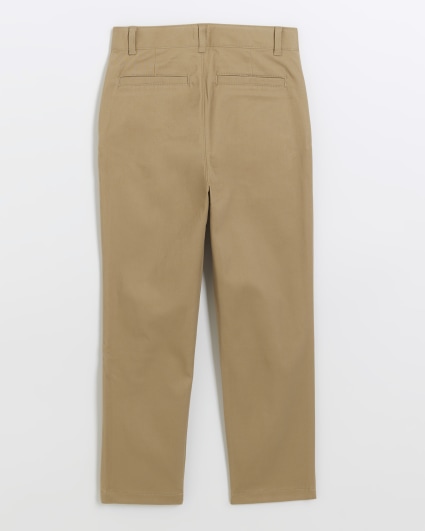 Boys brown stretch chino trousers