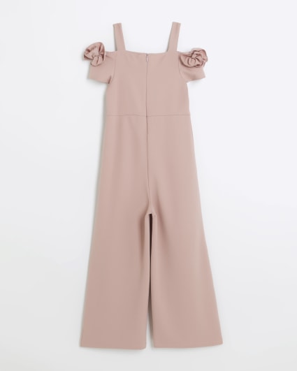 Girls pink corsage jumpsuit