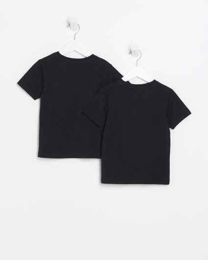 Mini boys black RI t-shirt 2 pack