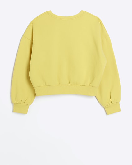 Girls yellow embellished sweatshirt