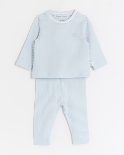 Baby boys Blue Ribbed Outfit