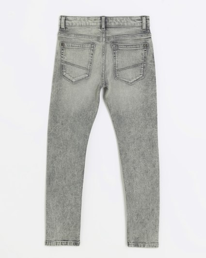Boys grey faded skinny jeans