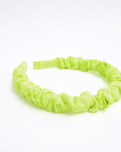 Girls green ruched headband