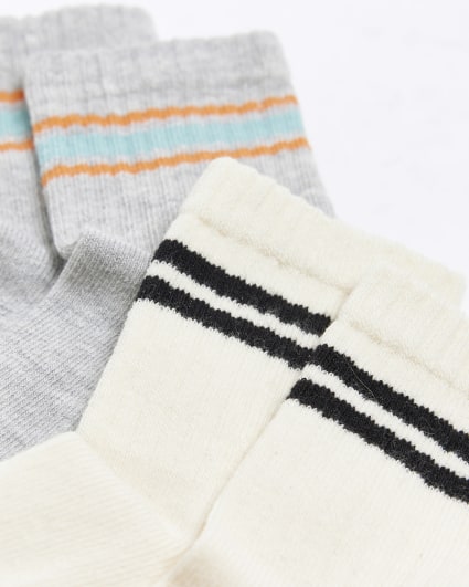 Mini boys grey varsity socks 2 pack