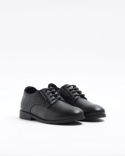 Boys black embossed point shoes