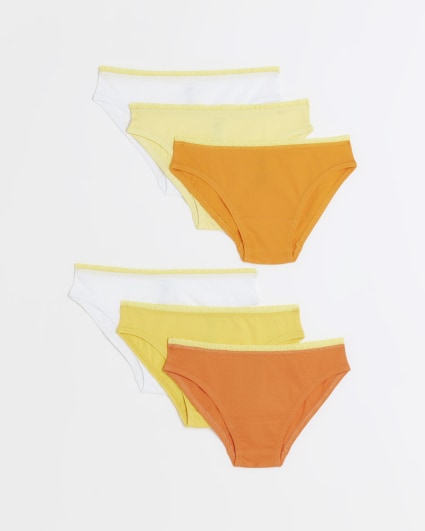 Girls orange brief 6 pack