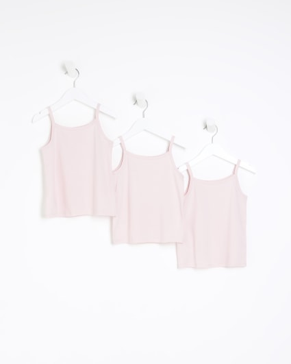Mini girls pink vests 3 pack