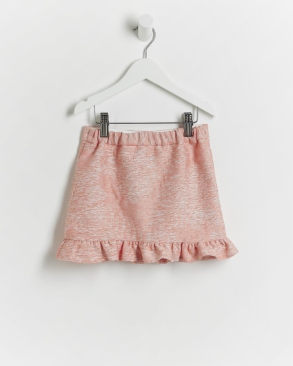 Mini girls pink jacquard skirt