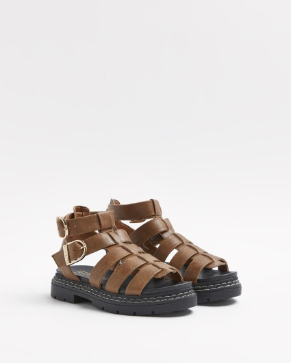 Girls Brown Gladiator Sandals