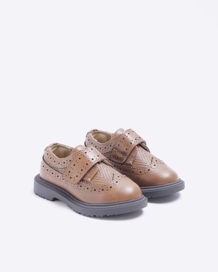 Mini boys brown brogue shoes